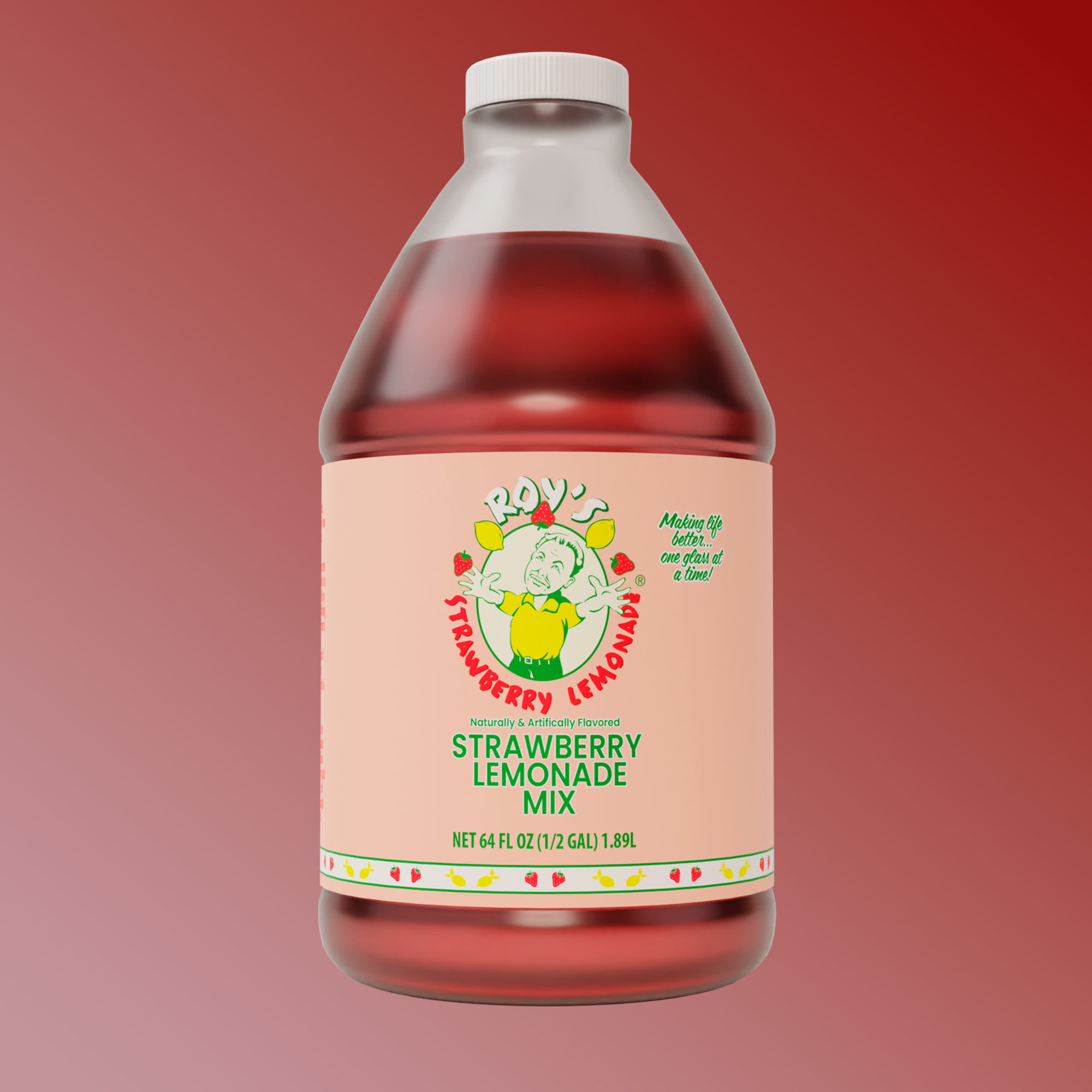 Roy's Fresh Strawberry Lemonade Mix Jug (1/2 Gal)